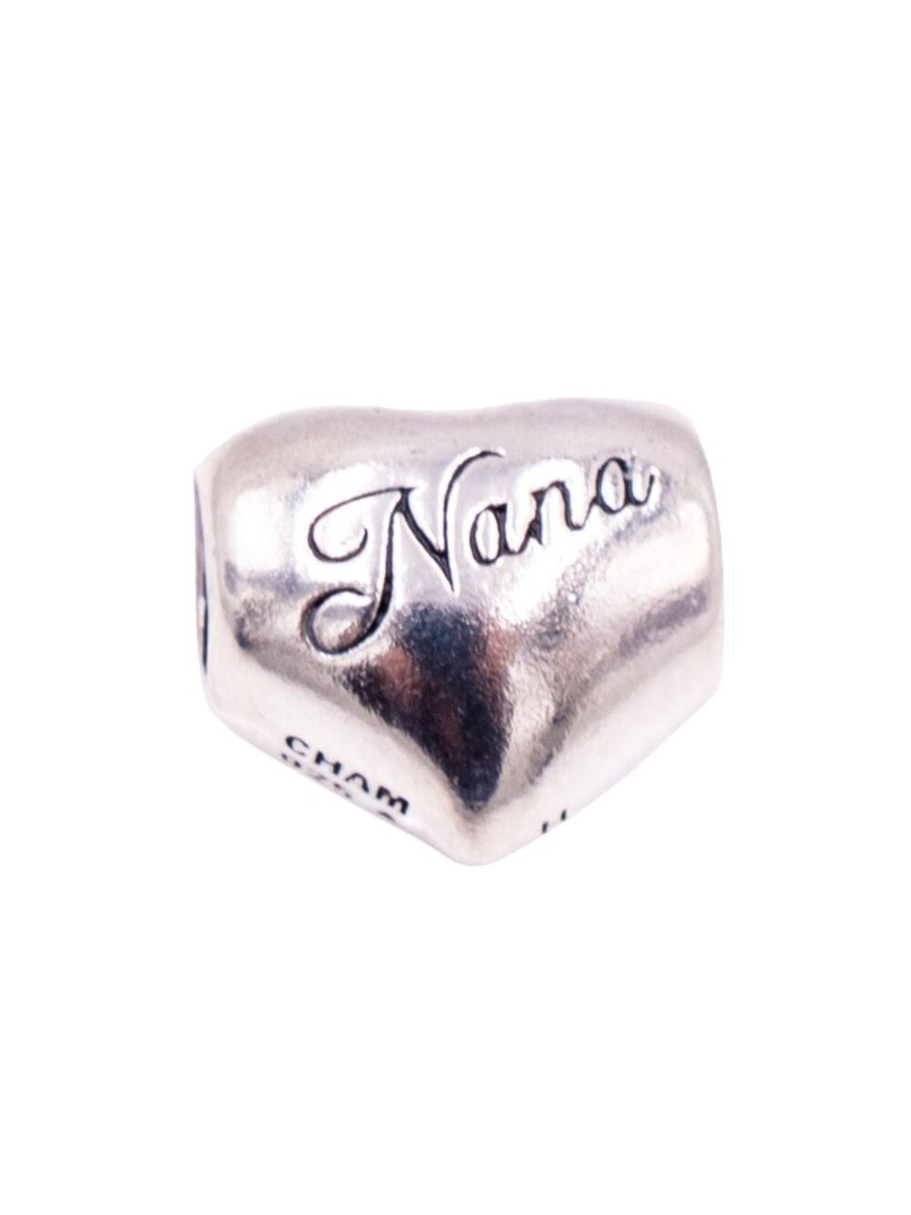 Chamilia Nana Sterling Silver Grandmother Heart Family Love Charm Bead
